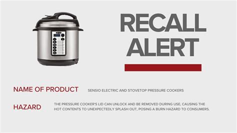 Burn hazard forces recall of pressure cooker